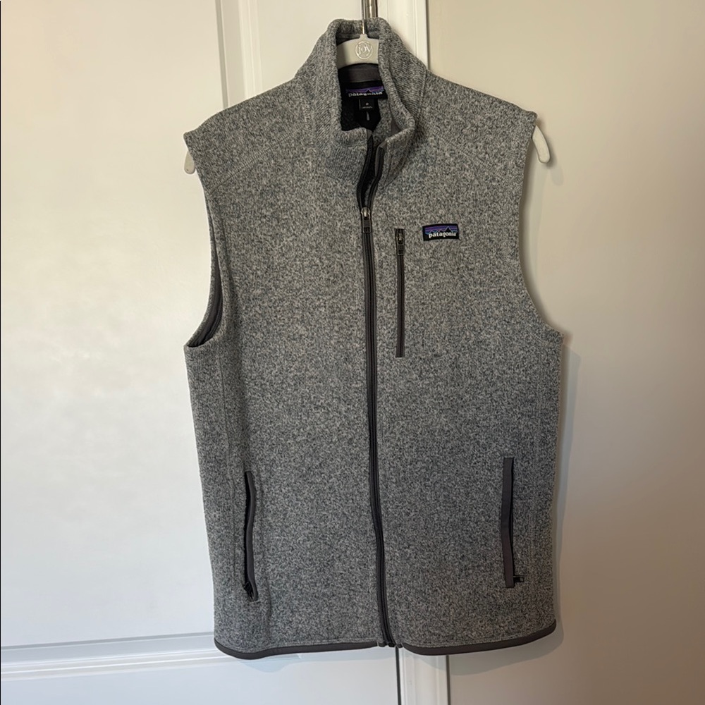 Patagonia Gray Fleece Vest with High Collar